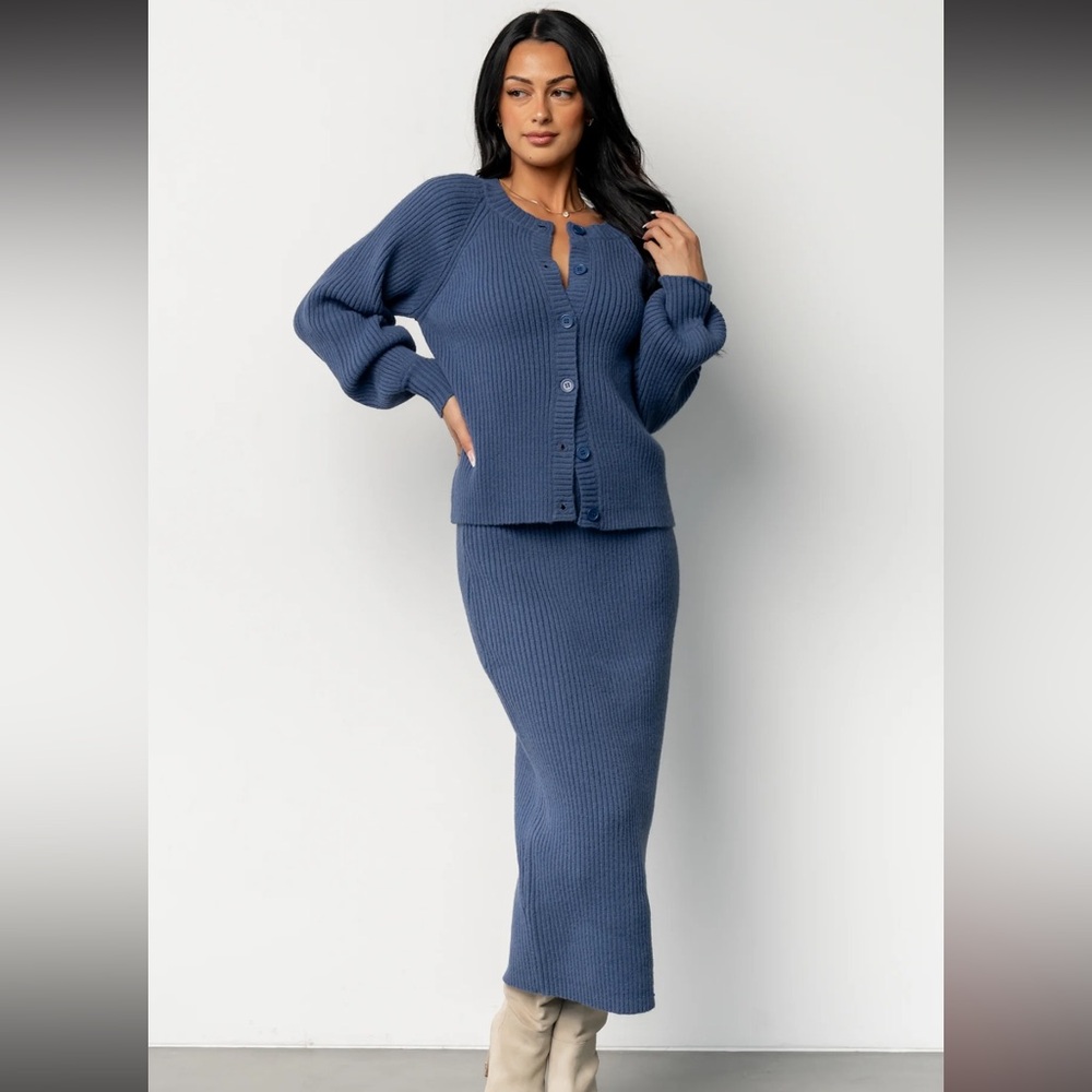 Baltic Born Blue Knit Skirt Set